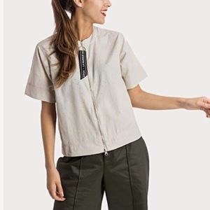 Adidas Originals Women's Bq5372 Nylon Zip Front T-Shirt Size XS